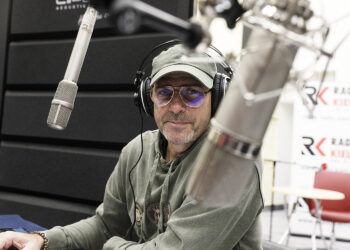 Nagrania słuchowiska „Krew i żelazo” w Radiu Kielce. Na zdjęciu: Paweł Deląg / Fot. Wiktor Taszłow - Radio Kielce